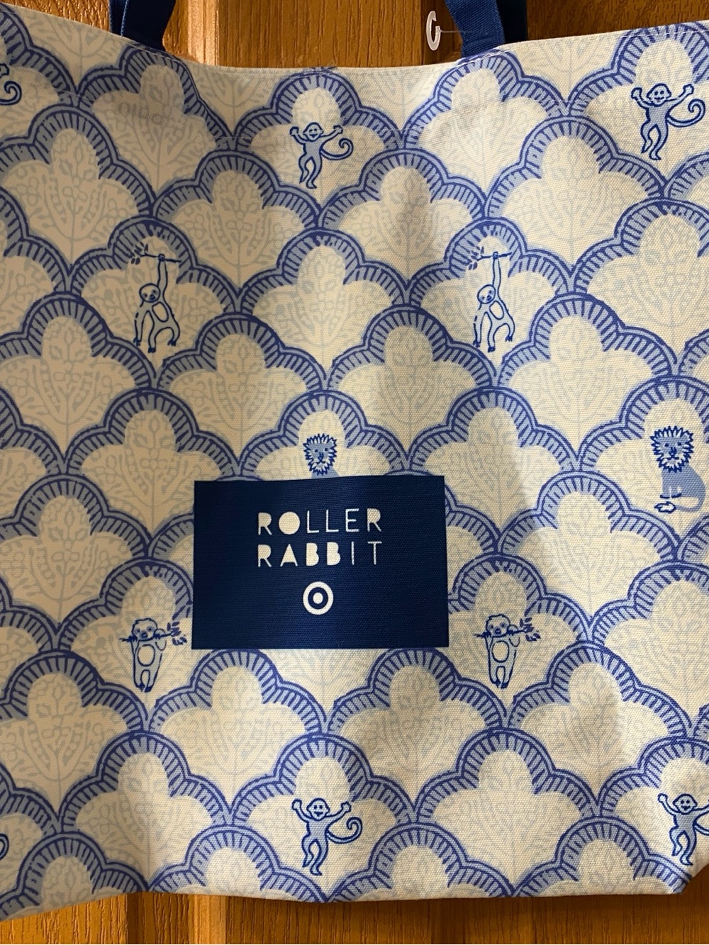 Roller Rabbit Blue and Cream Scallop Tote Bag Target Collab